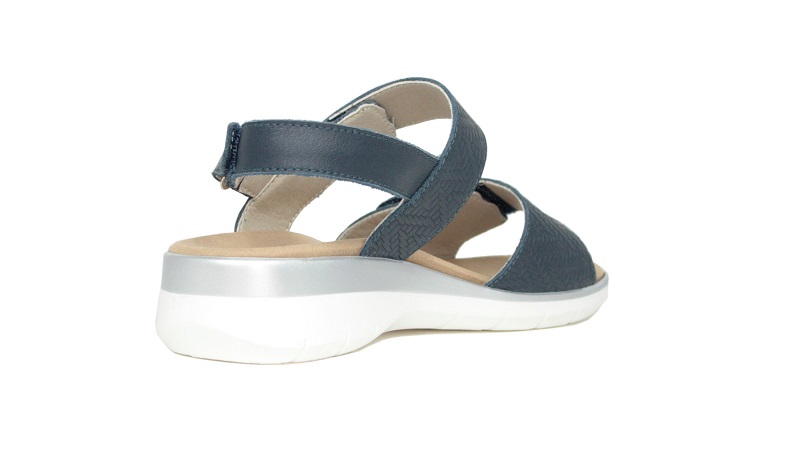 Sandalias azules de dos velcros al empeine