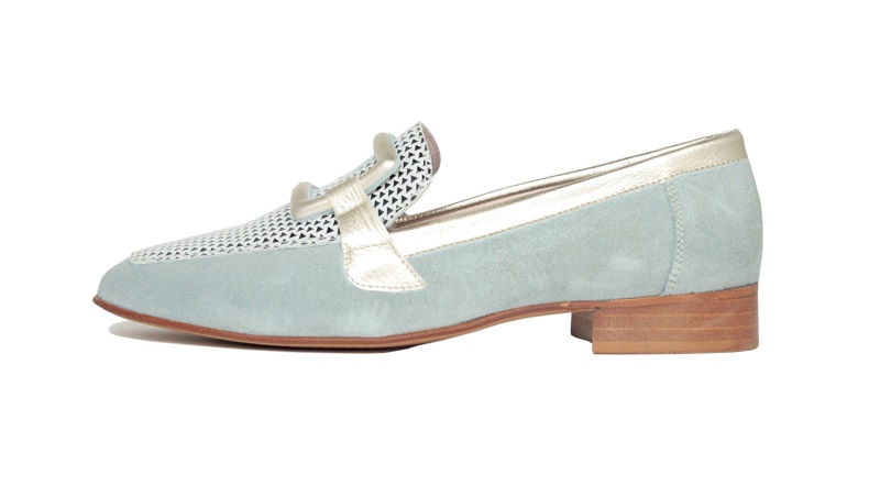 Zapatos Nival Woman de ante azul grisáceo