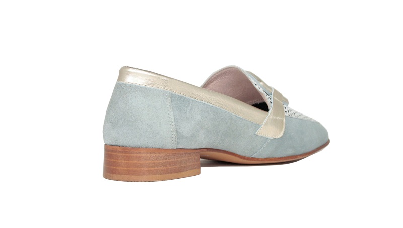 Zapatos Nival Woman de ante azul grisáceo