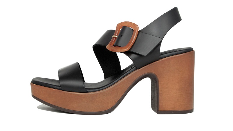 Sandalias de tacón con plataforma | Piel negra
