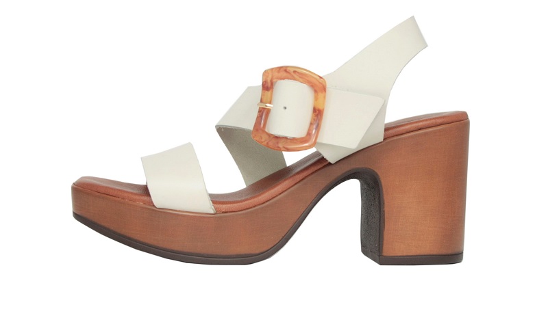 Sandalias blanco hielo de tacón y plataforma