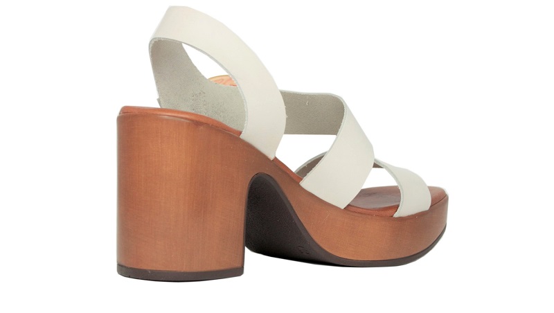 Sandalias blanco hielo de tacón y plataforma