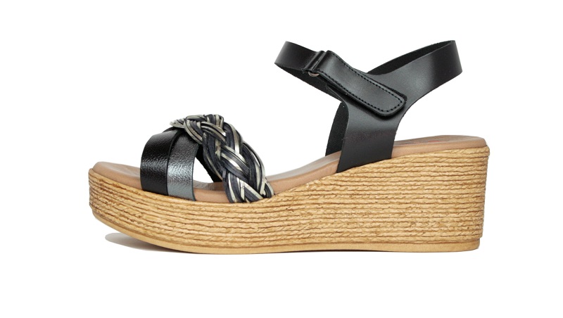 Sandalias Porronet cuña media | 2961 negro