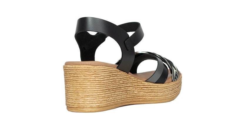 Sandalias Porronet cuña media | 2961 negro