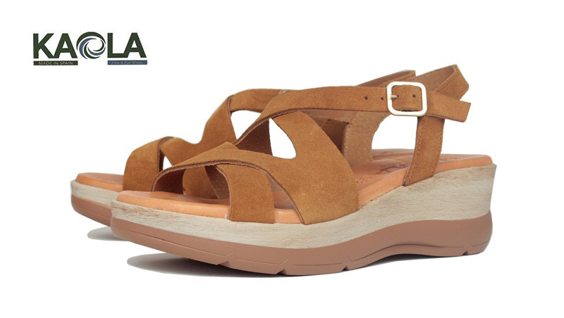 Sandalias serraje color whisky | 1452 Kaola