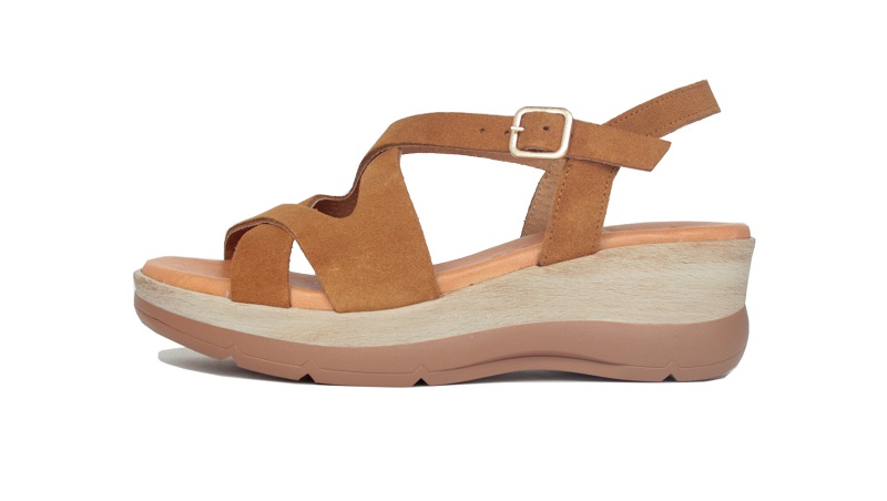 Sandalias serraje color whisky | 1452 Kaola