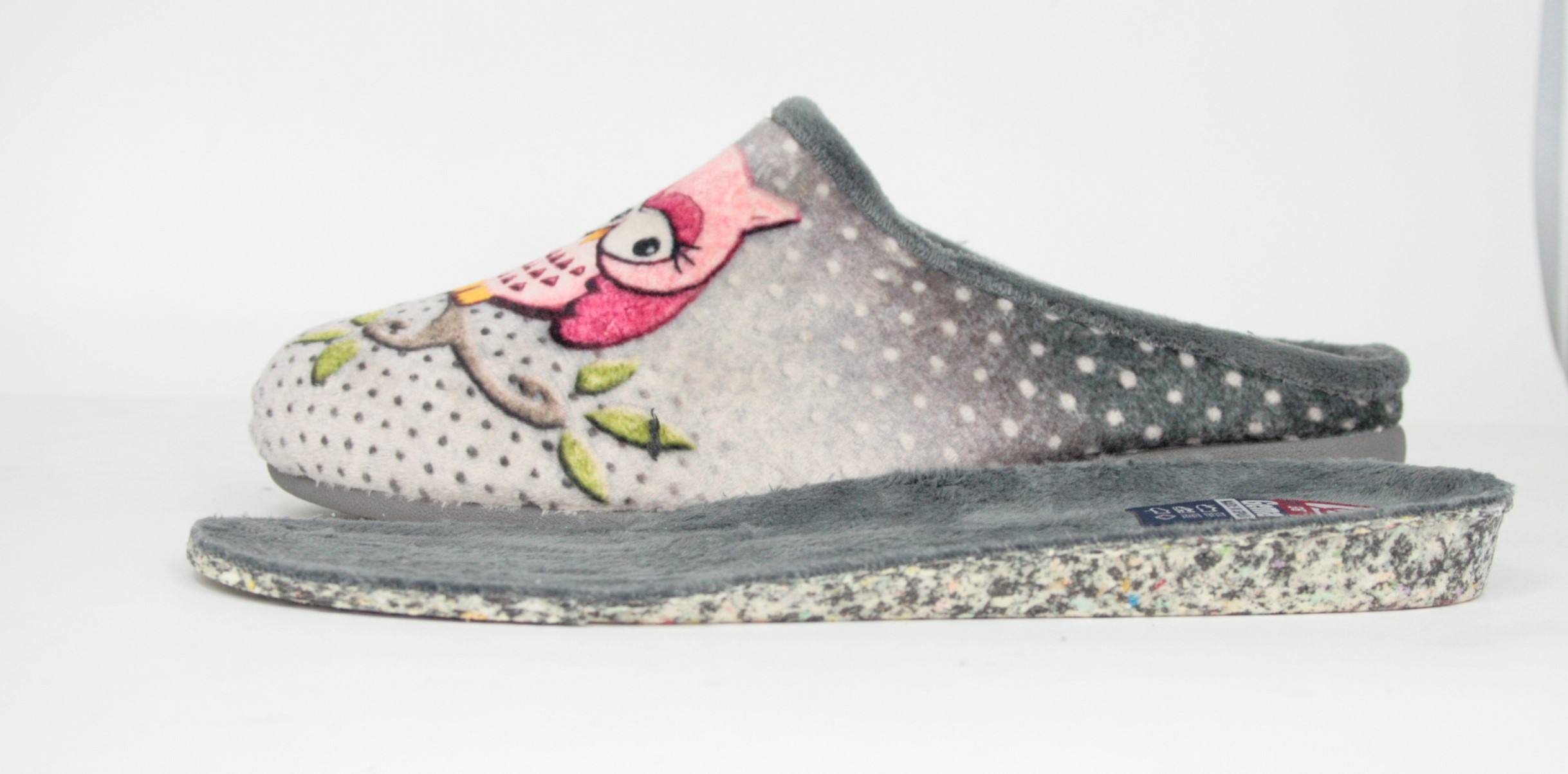 Zapatillas de casa con dibujo de dos búhos