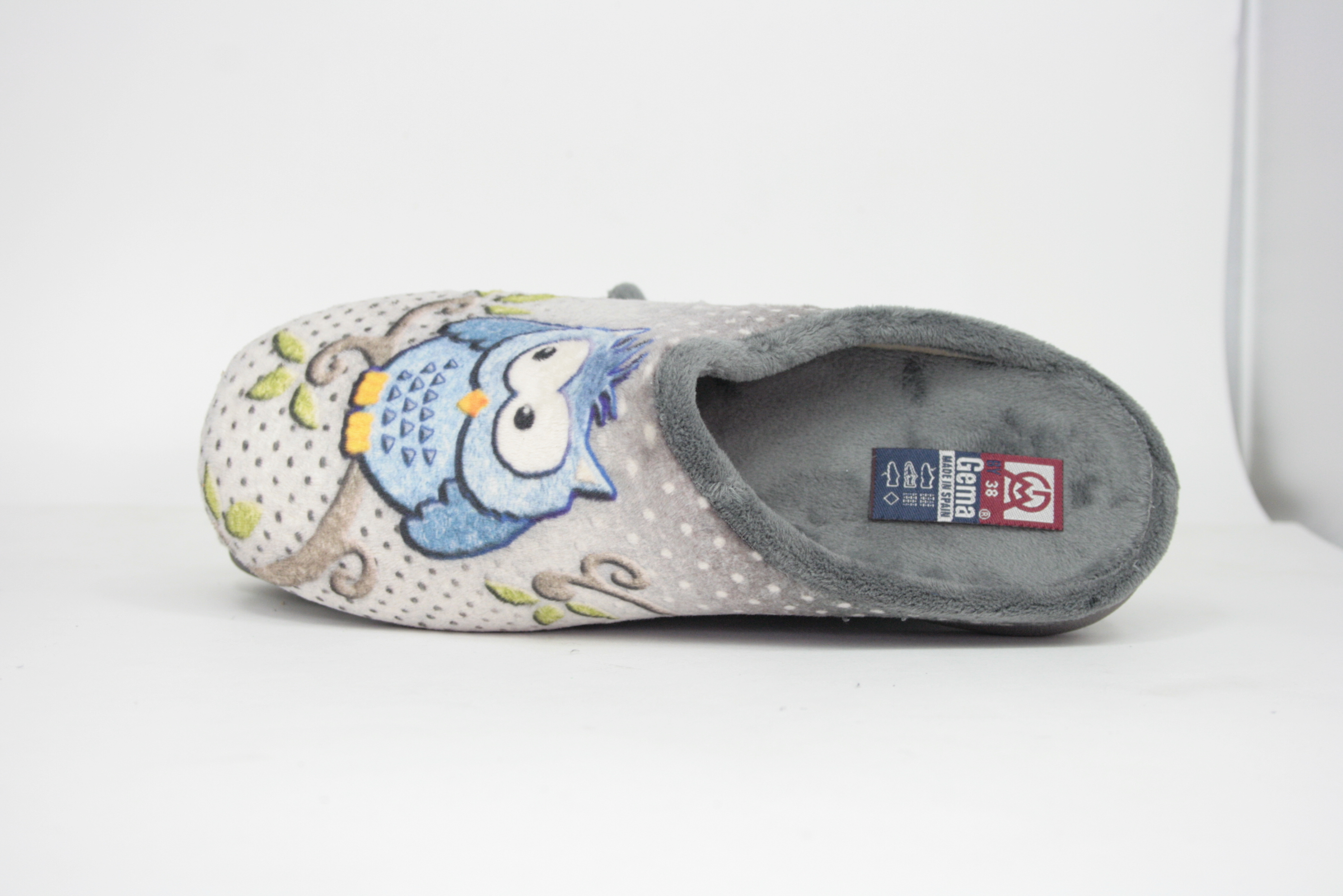 Zapatillas de casa con dibujo de dos búhos