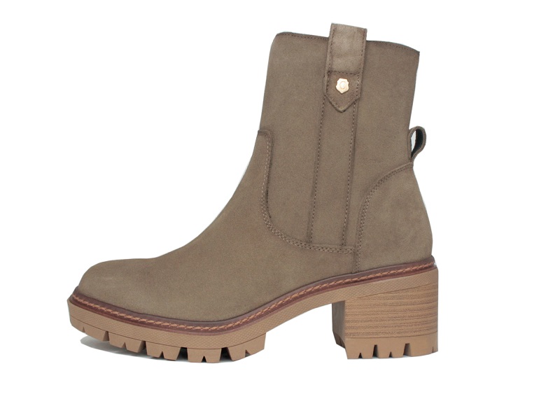 Carmela | Botines de serraje taupe