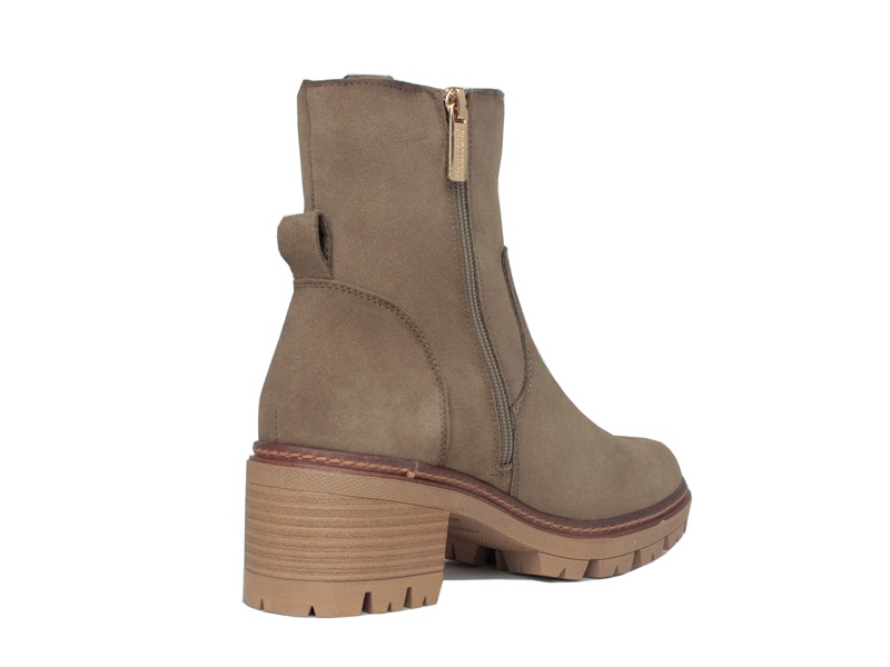 Carmela | Botines de serraje taupe