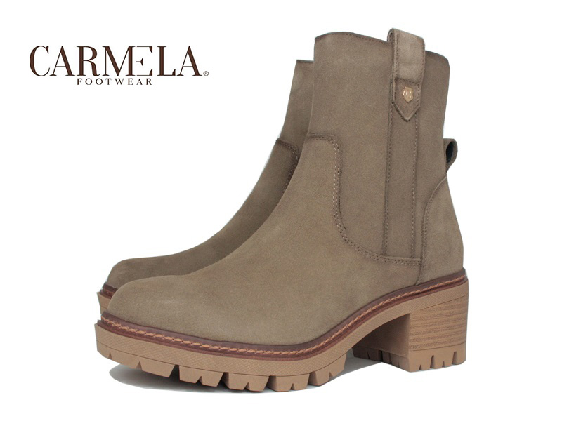 Carmela | Botines de serraje taupe