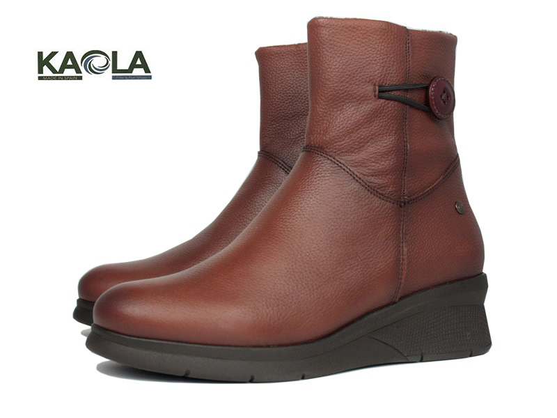 Botines caña alta piel cuero para plantillas
