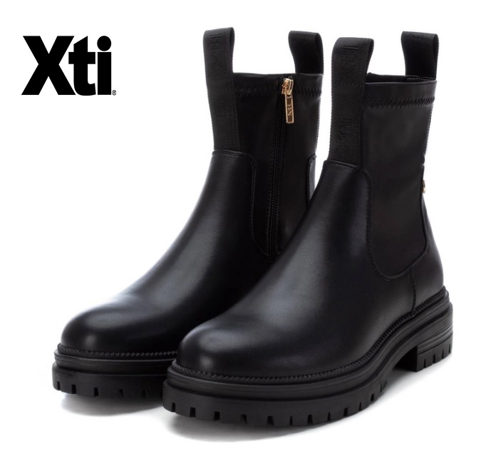 Botines negros piso dentado | Xti modelo 141546
