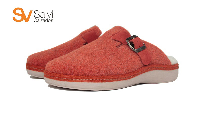 Zapatillas de tejido de fieltro color teja | Salvi Calzados