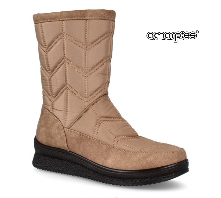 Media bota estilo pre ski color taupe | Amarpies