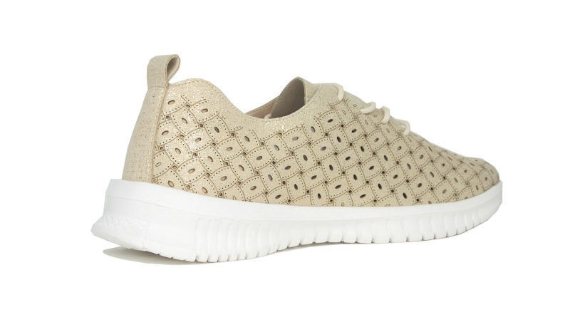 Sneaker dorada calada con cordones | Etika