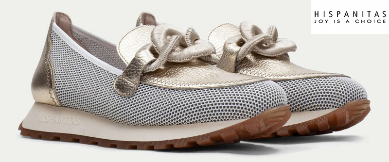 Mocasines Hispanitas sport HV243270 blanco-oro