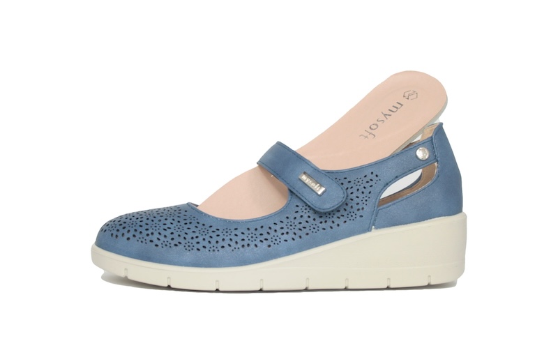 Merceditas calado color jeans | Mysoft