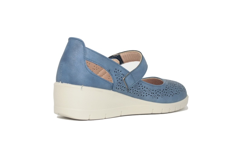 Merceditas calado color jeans | Mysoft