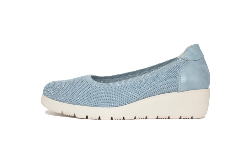 Manoletinas color jeans con cuña de piso Xtralight