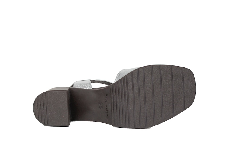 Sandalias metalizadas de tacón ancho | Kaola