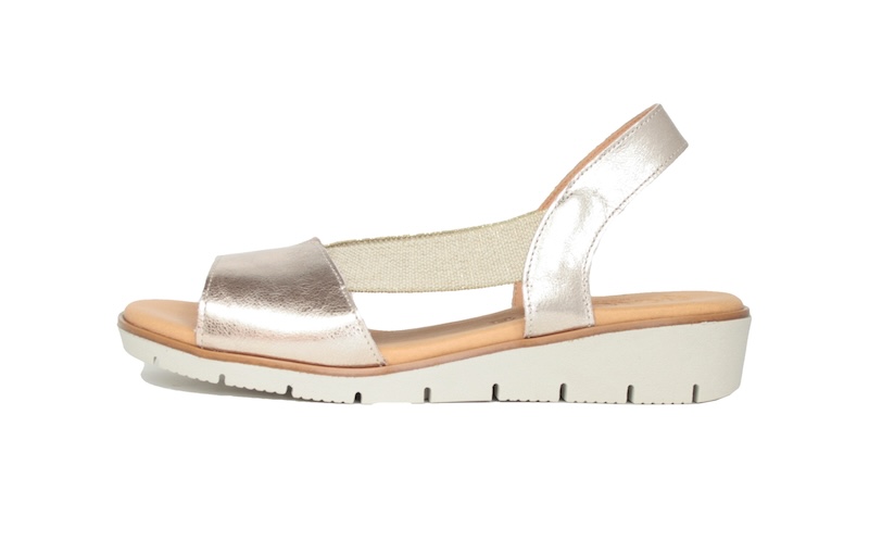 Sandalias platino con elásticos | Kaola 2290