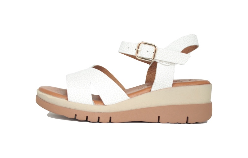 Sandalia cuña media kaola | 8228 blanco