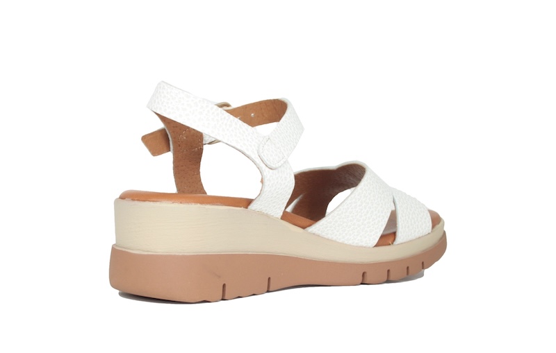 Sandalia cuña media kaola | 8228 blanco