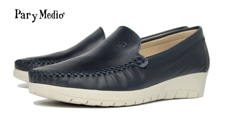 Zapatos azul marino de piel extra blanda