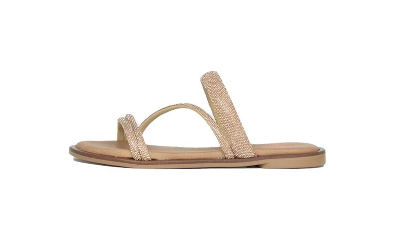 Sandalias planas de tiras con brillantes | Porronet