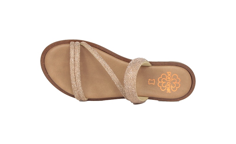 Sandalias planas de tiras con brillantes | Porronet