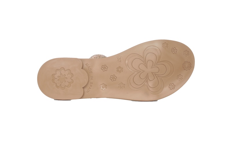 Sandalias planas de tiras con brillantes | Porronet