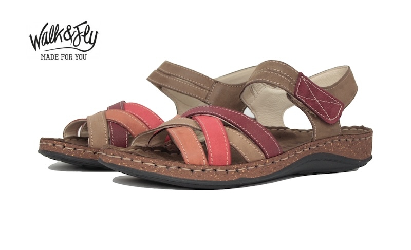 Sandalias de viaje de tiras de piel multicolor