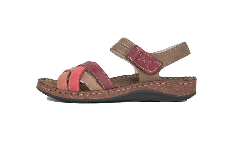 Sandalias de viaje de tiras de piel multicolor
