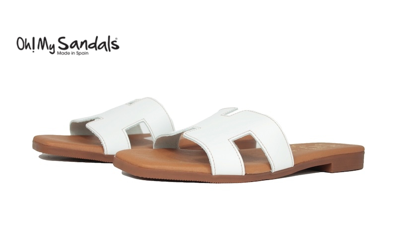 Sandalias de una pala blancas