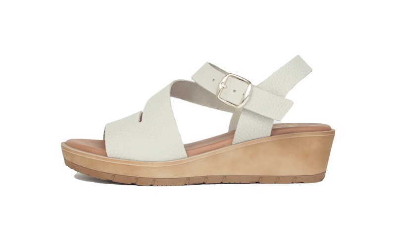 Sandalias de piel españolas de piel color hielo