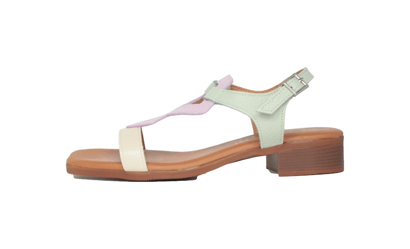 Sandalias de tacón bajo multicolor
