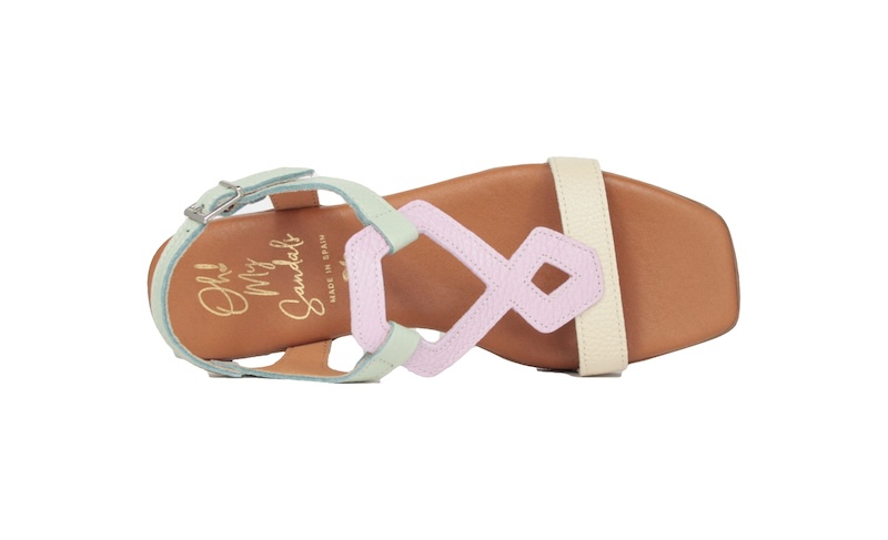 Sandalias de tacón bajo multicolor