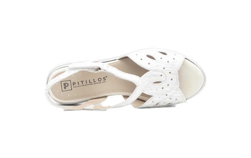 Sandalias Pitillos de cuña media color plata