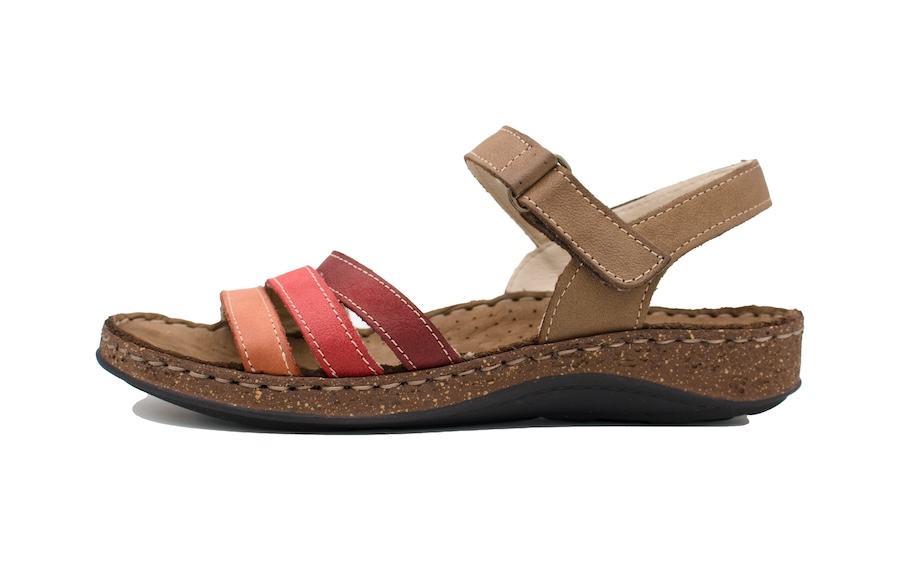 Sandalias 42670 en multicolor rojo