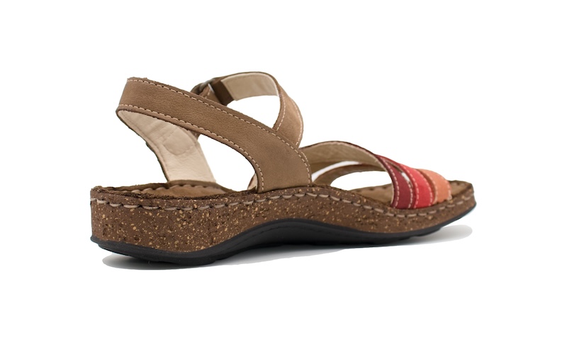 Sandalias 42670 en multicolor rojo