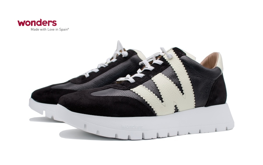 Sneakers de piel negras Wonders modelo 2476