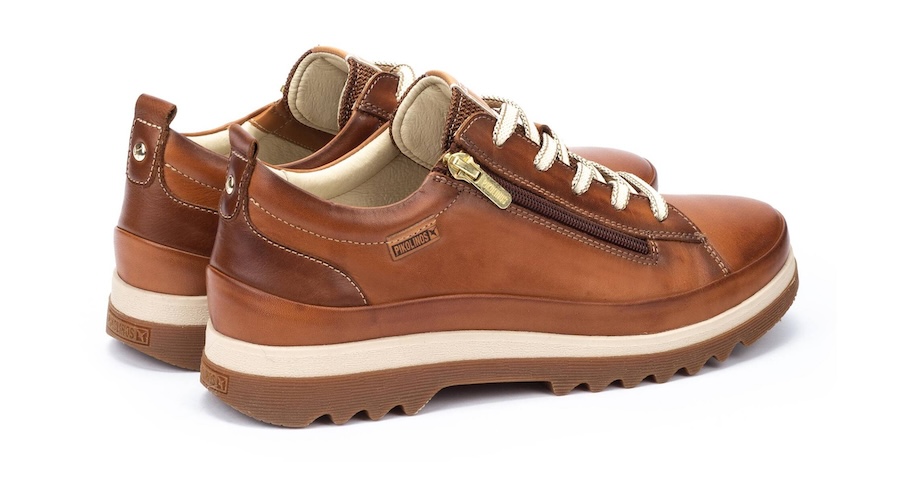 Zapato de cordones y cremallera Pikolinos color cuero