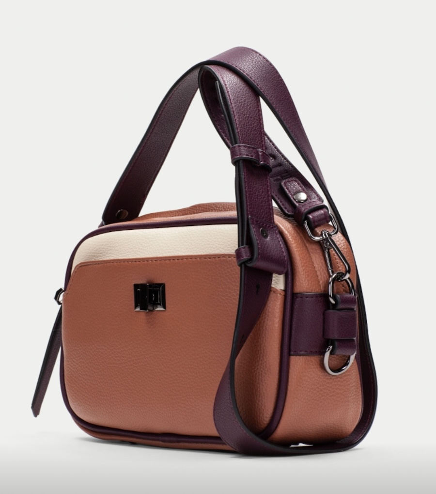 Bolso bandolero Hispanitas modelo BI243542 vino-milk-almond