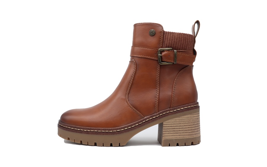Botines Xti color camel de tacón ancho