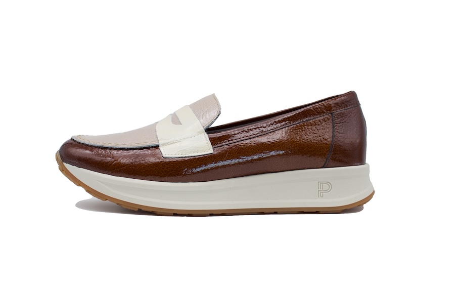 Mocasines sport Pitillos color nata y caramelo