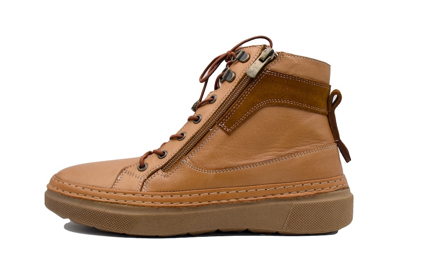 Botines sport planos con cordones y cremallera