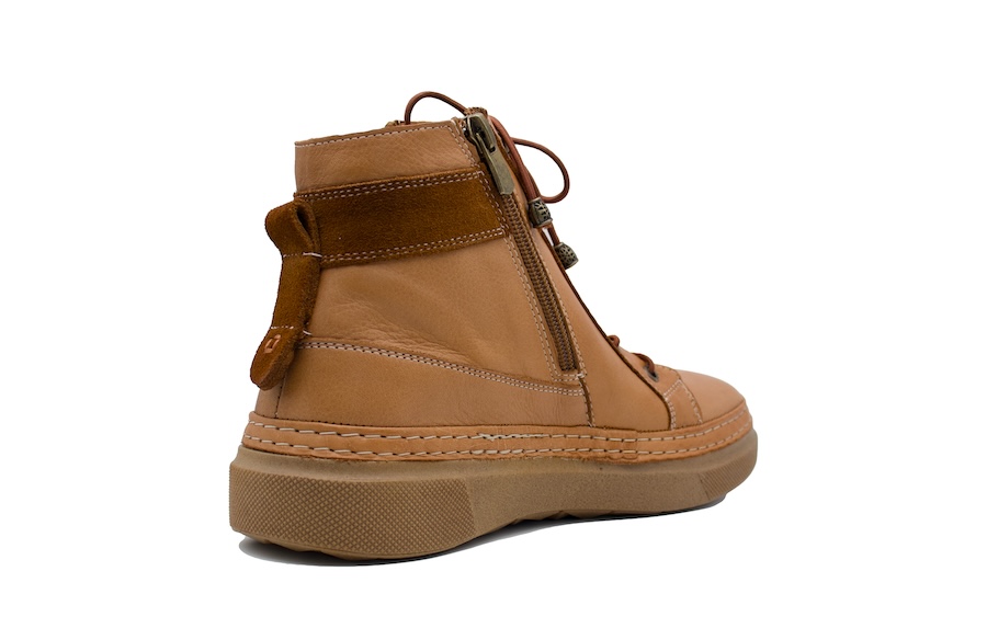 Botines sport planos con cordones y cremallera