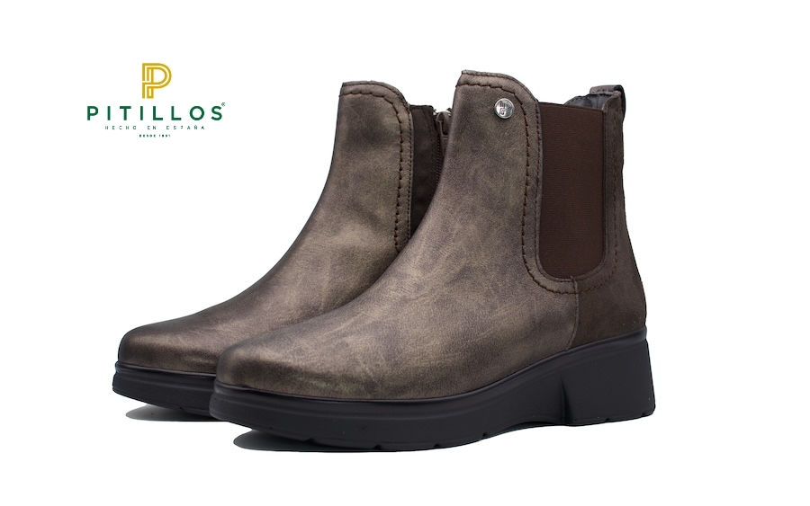 Botines Pitillos marrón metalizado