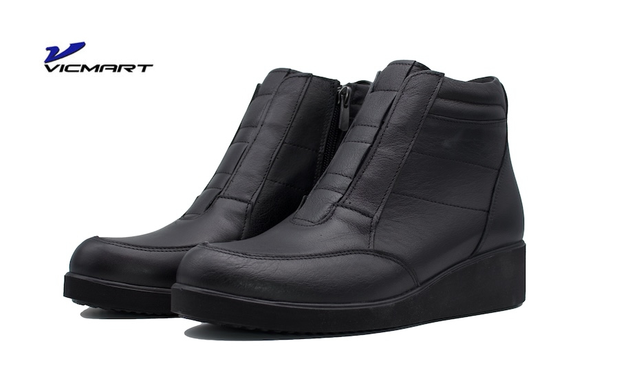 Botines de piel negros con elástico central